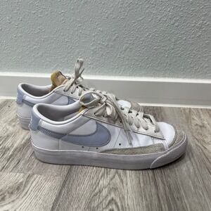 Nike Blazer‎ Low '77 Sneakers Casual Everyday Shoes White Blue Size 7.5